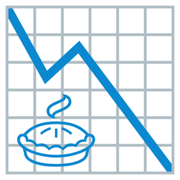 chart decreasing and pie