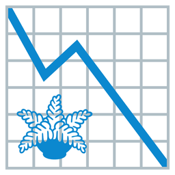 chart decreasing and potted plant