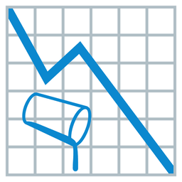 chart decreasing and pouring liquid