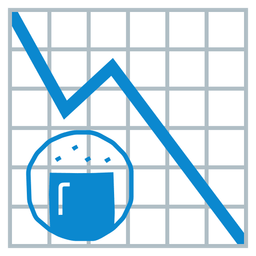 chart decreasing and rice cracker