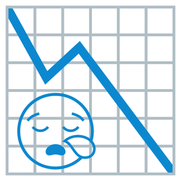 chart decreasing and sleepy face