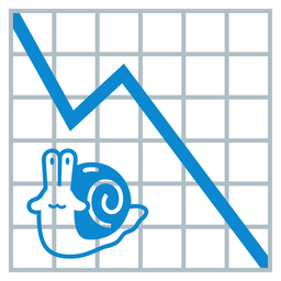 chart decreasing and snail