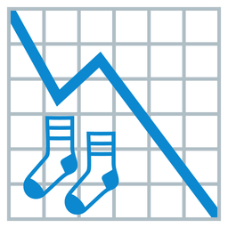 chart decreasing and socks