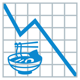 chart decreasing and steaming bowl