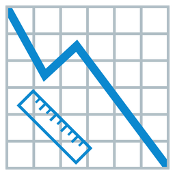 chart decreasing and straight ruler