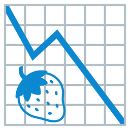 chart decreasing and strawberry