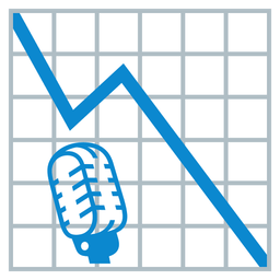 chart decreasing and studio microphone