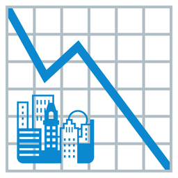 chart decreasing and sunset