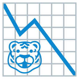 chart decreasing and tiger face