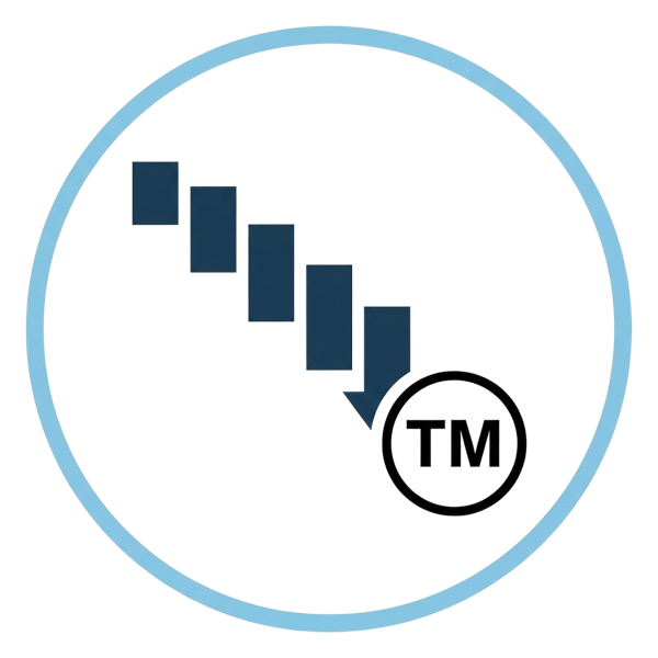 Chart decreasing and Trade mark