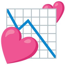 chart decreasing and two hearts