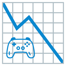 chart decreasing and video game