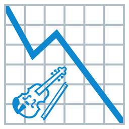 chart decreasing and violin