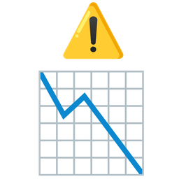 chart decreasing and warning