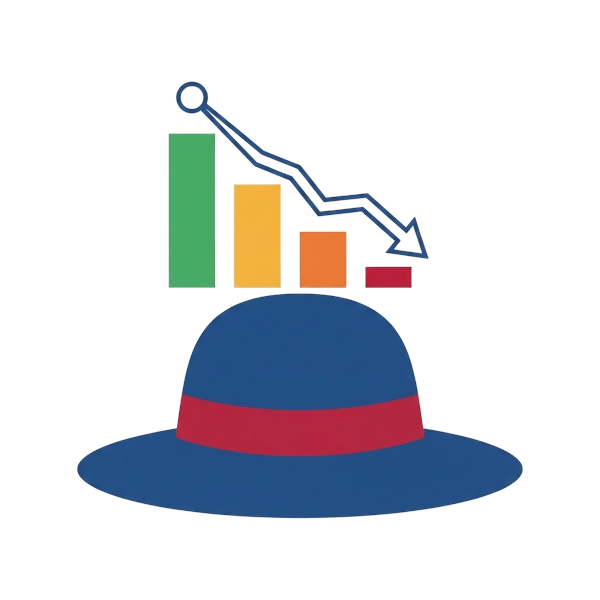 Chart decreasing and Woman’s hat