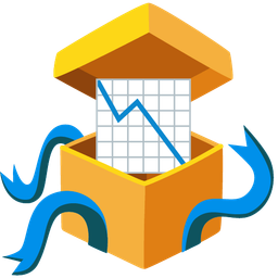 chart decreasing and wrapped gift