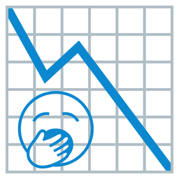 chart decreasing and yawning face