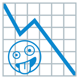 Chart decreasing and Zany face