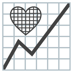 chart increasing and black heart