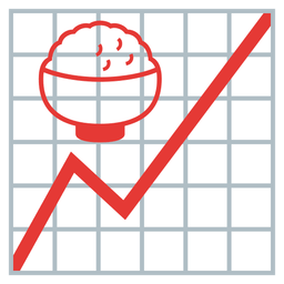 chart increasing and cooked rice