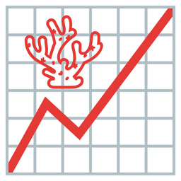 chart increasing and coral