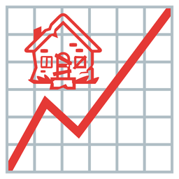 chart increasing and derelict house