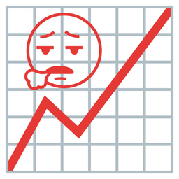 chart increasing and face exhaling