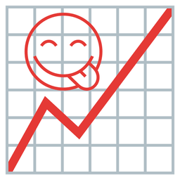 Chart increasing and Face savoring food