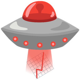 chart increasing and flying saucer