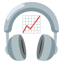 chart increasing and headphone