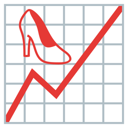 chart increasing and high-heeled shoe