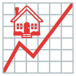 chart increasing and house