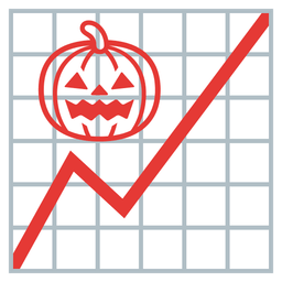 chart increasing and jack-o-lantern