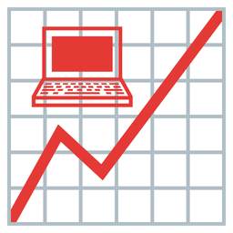 chart increasing and laptop