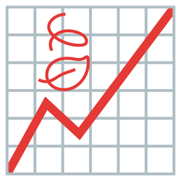 chart increasing and leaf fluttering in wind