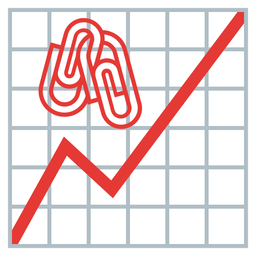 chart increasing and linked paperclips