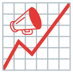 chart increasing and megaphone