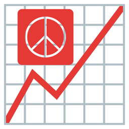 chart increasing and peace symbol