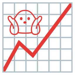 chart increasing and person shrugging