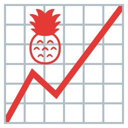 chart increasing and pineapple