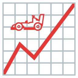 chart increasing and racing car