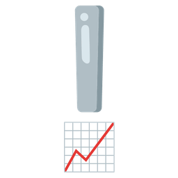 chart increasing and red exclamation mark