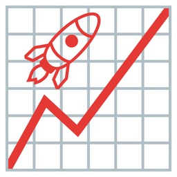 chart increasing and rocket