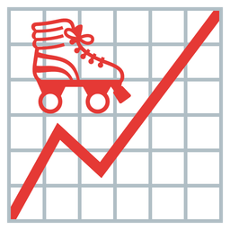 chart increasing and roller skate