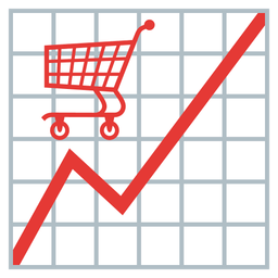 chart increasing and shopping cart