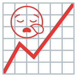 chart increasing and sleepy face
