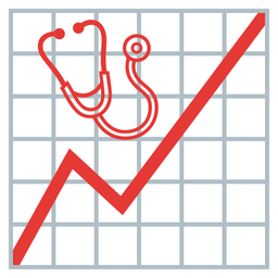 chart increasing and stethoscope