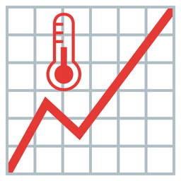 chart increasing and thermometer