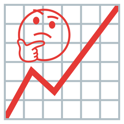 chart increasing and thinking face