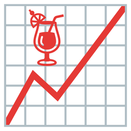 chart increasing and tropical drink